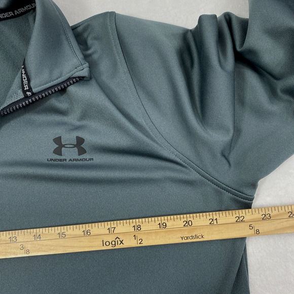 Under‎ Armour Jacket Mens Medium Gray Full Zip Lightweight Knit Pockets - Picture 8 of 12